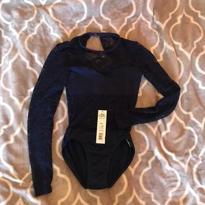Navy Blue Body Wrappers lace Bodysuit/leotard